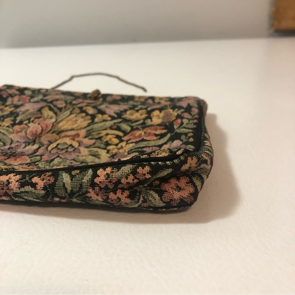 VTG Gorwood Canada Tapestry Fabric Handbag Purse Pastel Floral Gold-Tone Metal - Picture 8 of 16